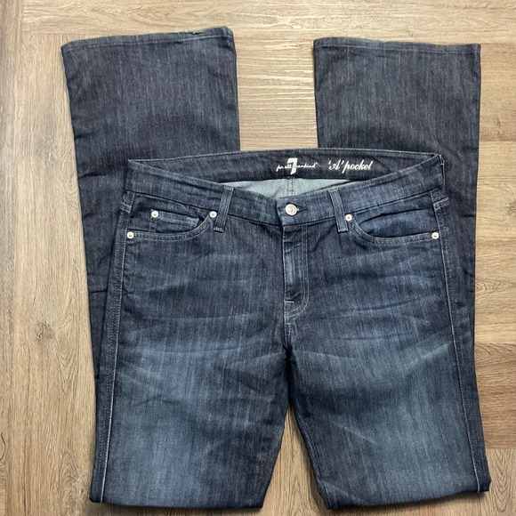 7 For All Mankind Denim - Y2K 7 For All Mankind A Pocket Crystal Studded Flare Jeans Womens 31 Dark Blue